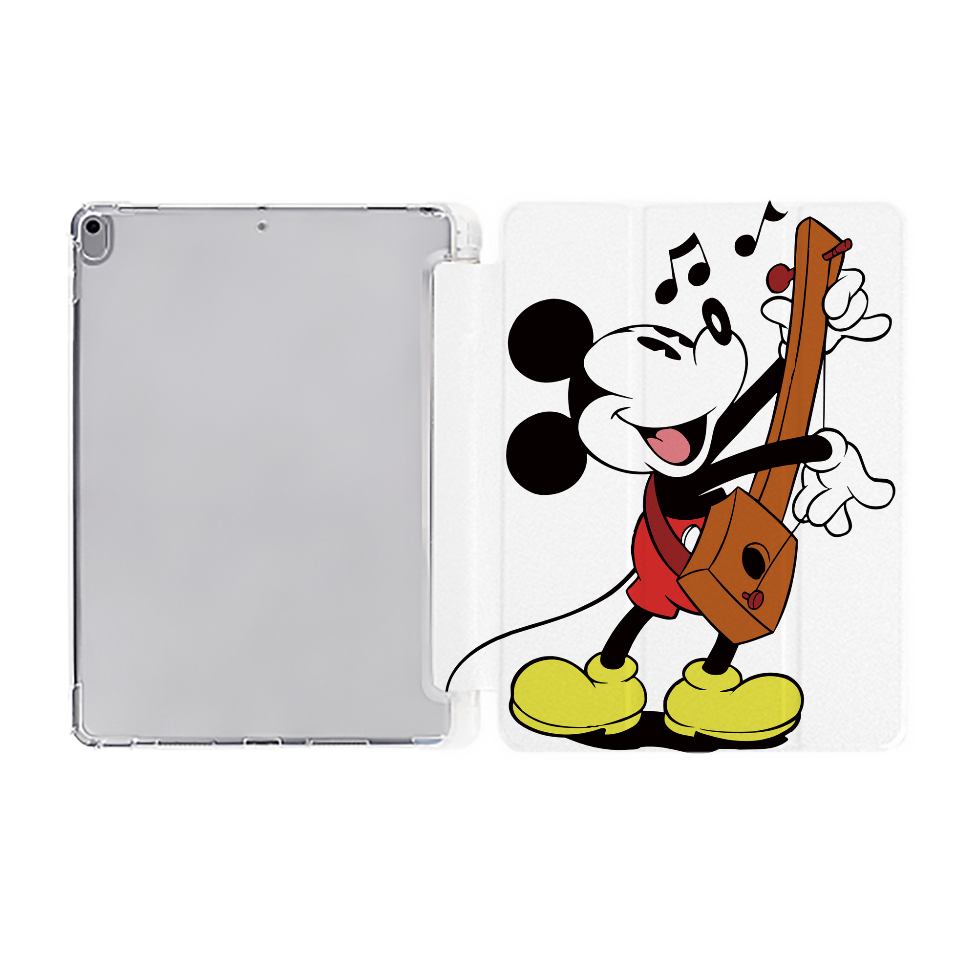 （画像用） ミッキーマウス Mickey Mouse IPad ケース ペン収納付き 三つ折りスタンド PUレザー×シリコン 対応機種9.5/10.5/10.9インチ